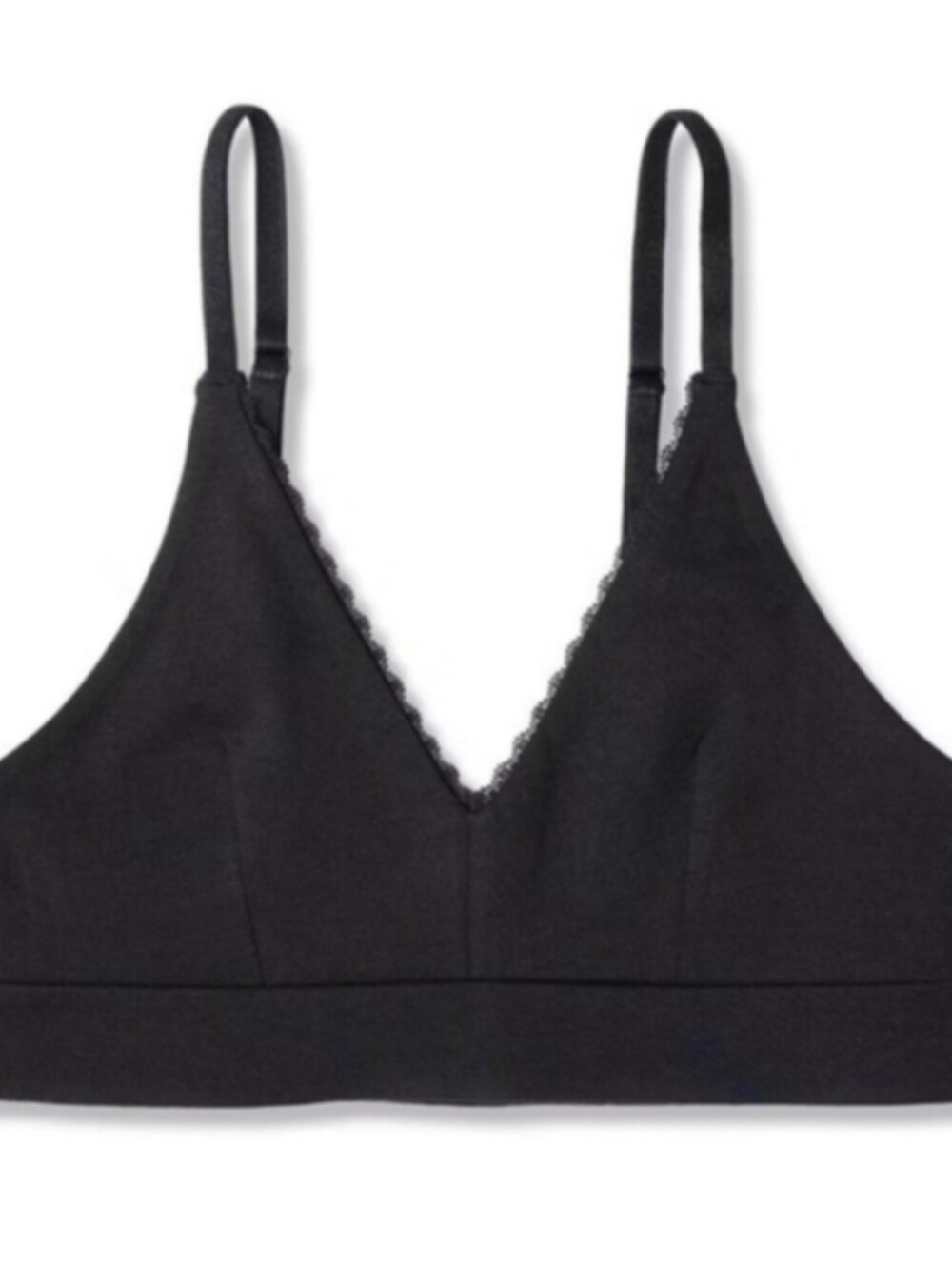 NWOT- Pact Organic- Black Lace-Trim Bralette